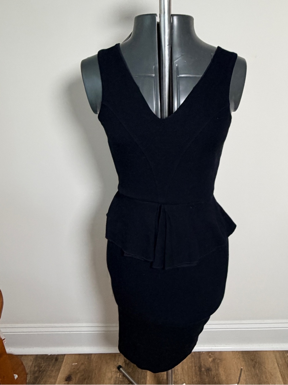 Anthropologie Ganni S Knit Miss Marple Peplum Dress Sheath Midi Work Party